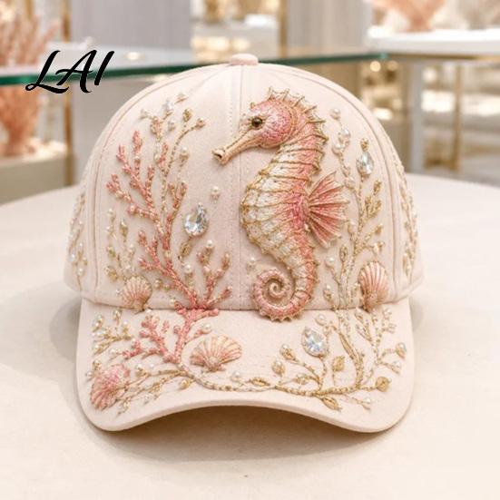 Vacation Beach Hat Ocean Creatures Baseball Cap Adjustable Sun with Sea Soft Pastel Macaron Color Animal Patterns Trucker for Men And Women