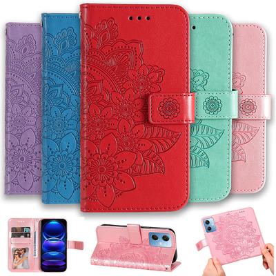 Для Samsung Galaxy A21s A22 A22s A23 A24 A32 A33 A34 A42 A51 A52 A52s A53 A54 A71 A73 A82 4g кожаный флип-чехол с тиснением цветка
