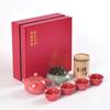 Guochao Ceramic Tea Set, One Pot, Two Cups and Four Cups Travel Gift Box Set.