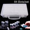 64 Slots Diamond Embroidery Diamond Painting Tool Transparent Plastic Storage Box