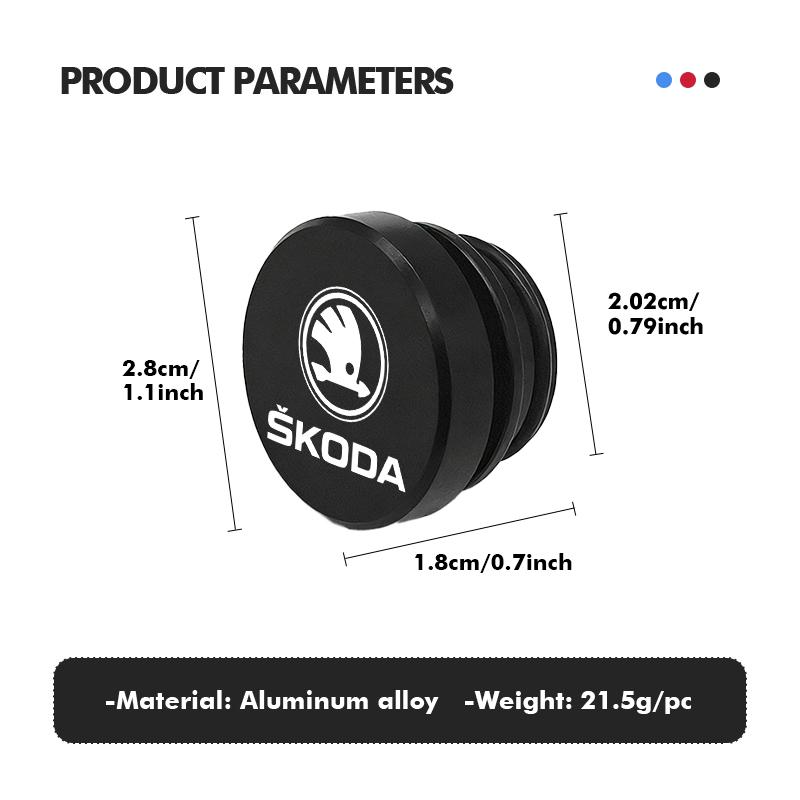 For Skoda Car Cigarette Lighter Dust Cover Dustproof Decoration Cap Interior Accessories Octavia A5 A7 RS Fabia Superb Rapid