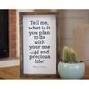 Fprqlyze Wood Sign, Tell Me What Is It You Plan To Do with Your One Wild and Precious Life Mary Oliver Quote Wall Decor Rustic Farmhouse