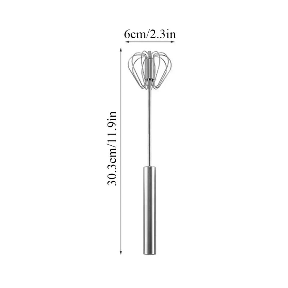 Полуавтоматический венчик для взбивания яиц из нержавеющей стали 304 Ручной миксер Самовращающийся венчик для взбивания яиц Кухонные принадлежности Инструменты