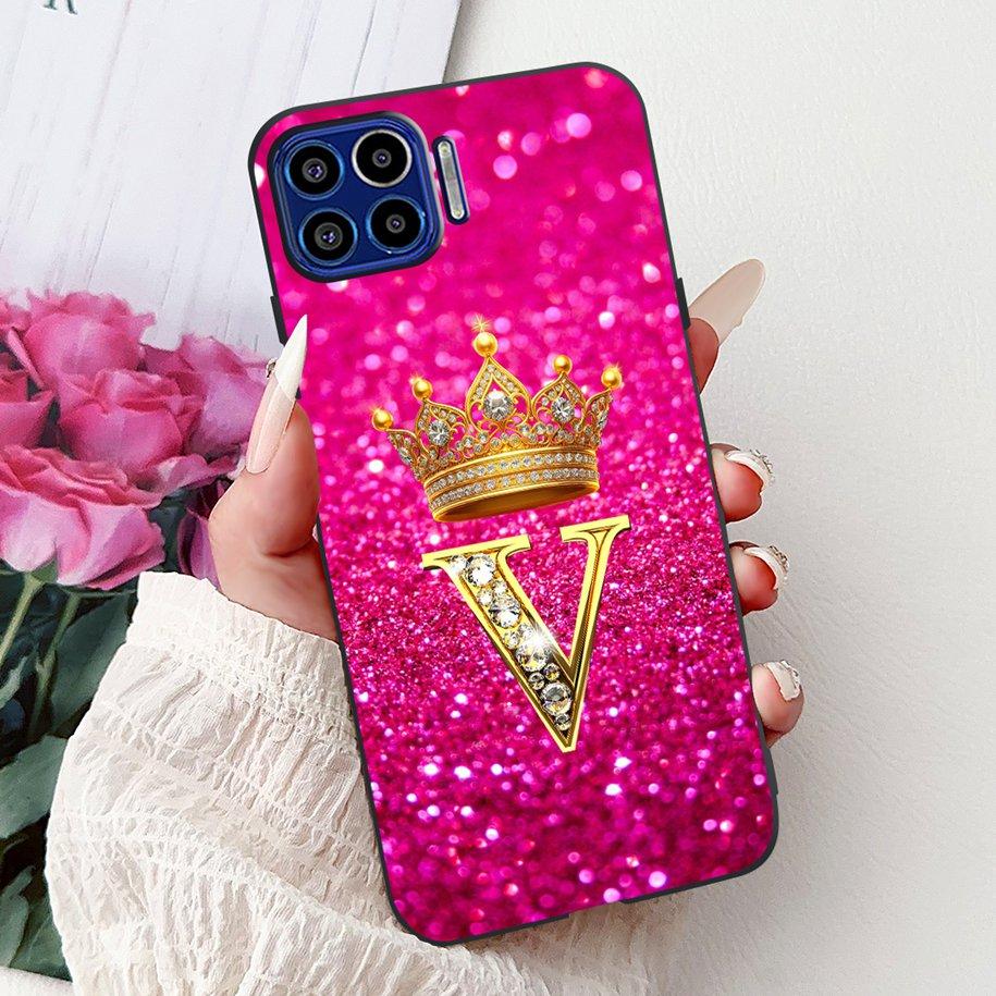 Чехол для Motorola One 5G Популярные буквы Цветочная корона Мягкий силикон Ударопрочный ТПУ Чехол для пары Для телефона Moto One 5G 2020