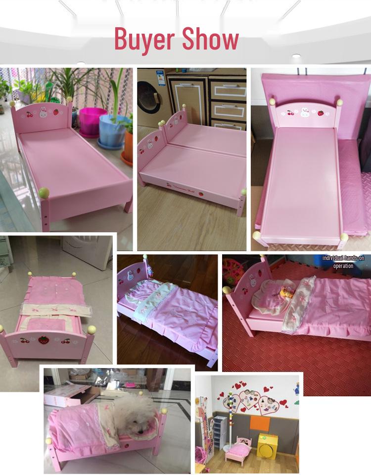 Детский деревянный набор стиральной машины и кукольная кроватка - Идеально для игровых зон детского сада и подарков на день рождения