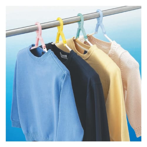 Kokubo Industries Laundry Hanger, 4-Color Set, with Padded Slide Catch, Slide Catch Style, Shape-Retaining (Extendable, Stretchable, for Clothes, Laun