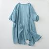Ultra Thin Cotton Linen Loose Cardigan Women's Mid To Long Blouse Shawl Jacket Paired with Plus Size Sun Protection Shirt