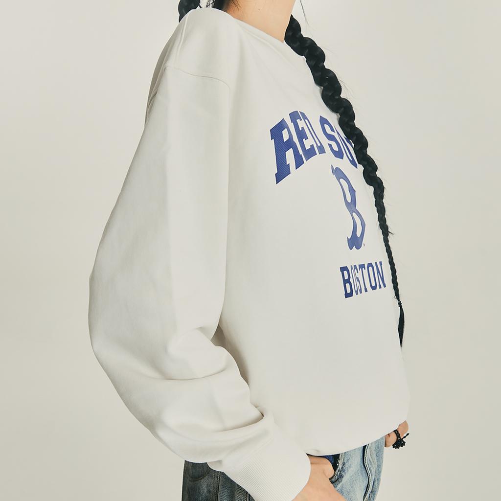 New MLB College Style Series Sweatshirt Unisex Dark Cream 3AMTV0134-43CRD