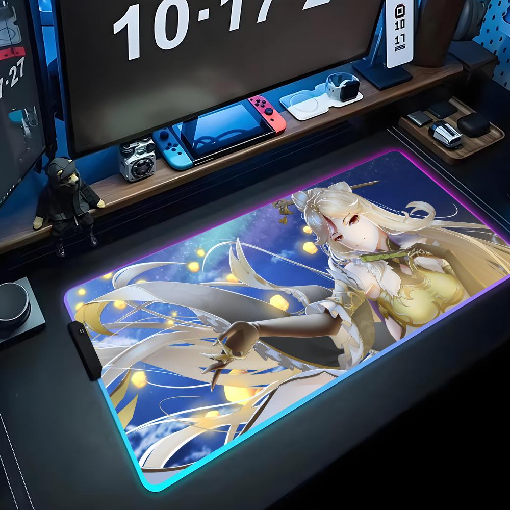 Mingguang Коврик для мыши RGB Игровой коврик для мыши Большой светодиодный коврик Настольный коврик для ПК Светящийся коврик для мыши Большие коврики для клавиатуры Настольный ковер с подсветкой