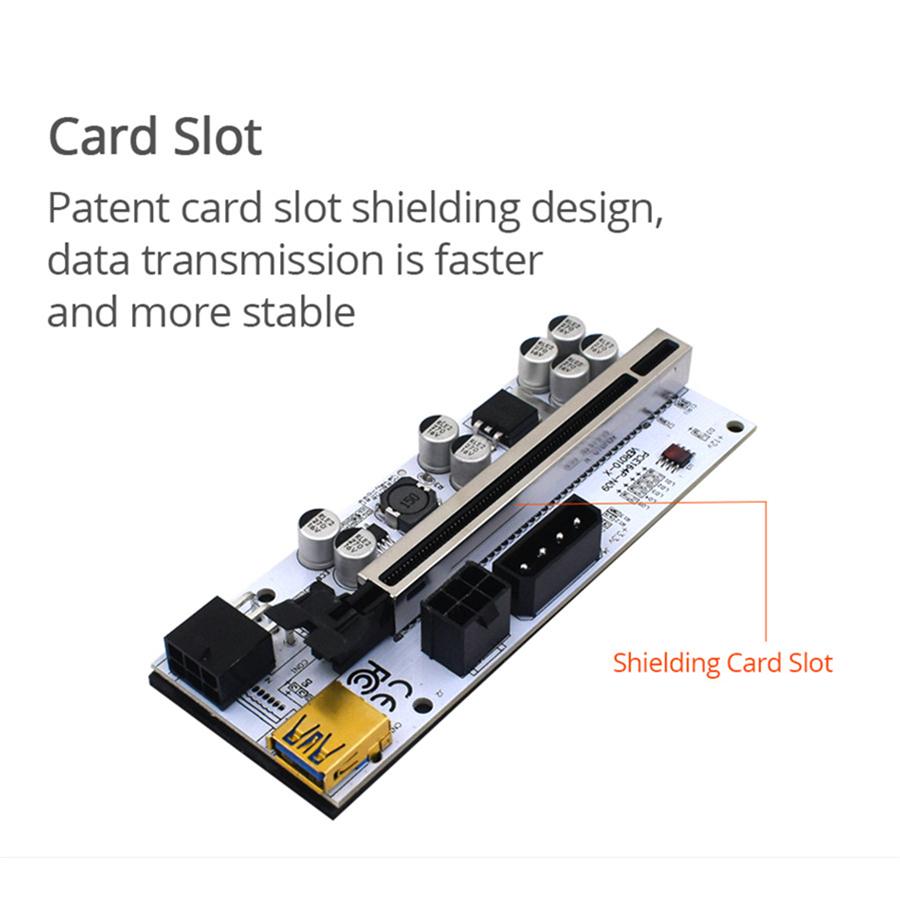 6 шт. Pci-E Express 1X To 16X Riser 010 Адаптер карты Pcie 1 к 6 4 слота Pcie порт