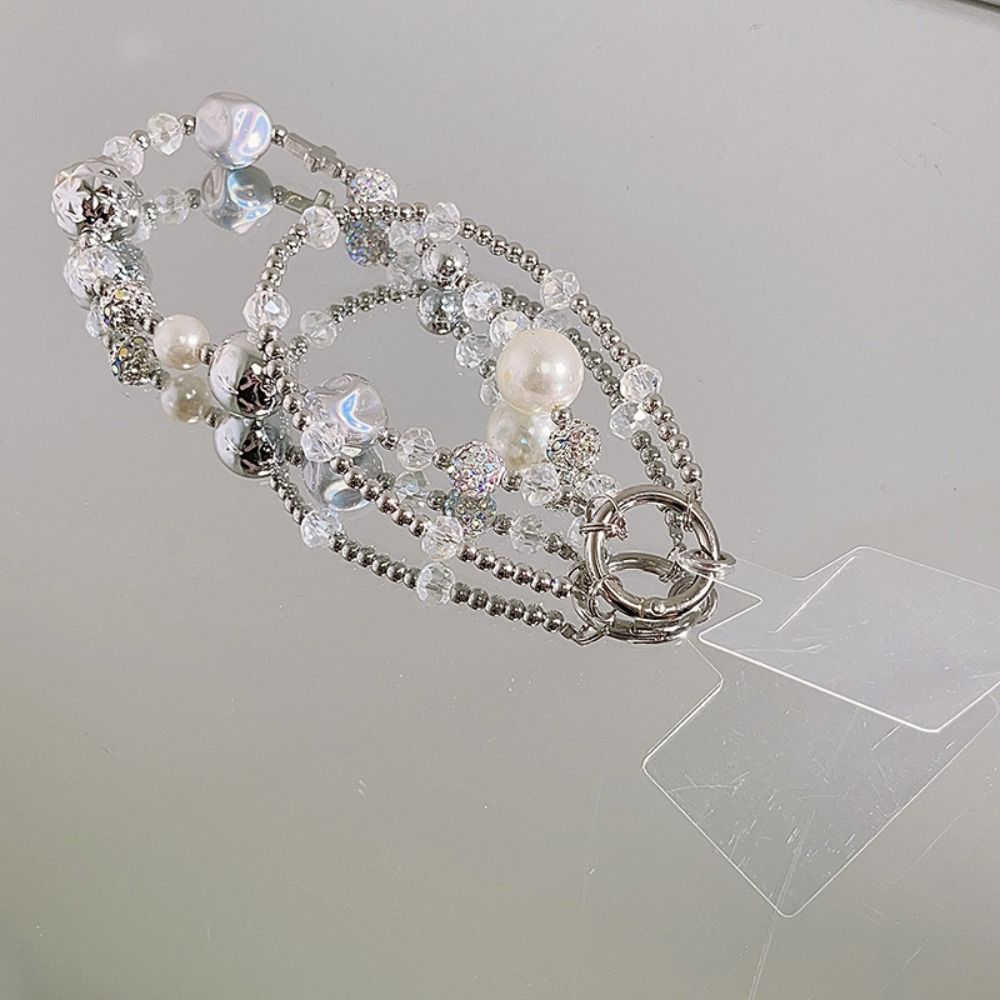Hanging Cord Mobile Phone Lanyard Pearl Bead Cellphone Strap Luxury Y2K Phone Chain Jewelry Gift