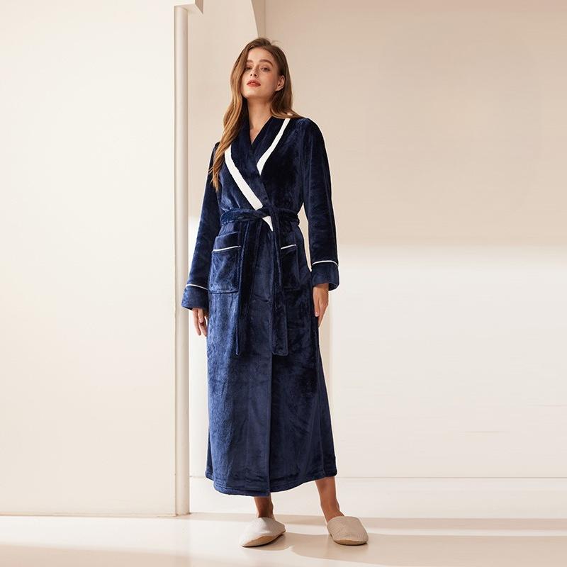 Халаты с шалевым воротником для мужчин, махровые плюшевые банные халаты полной длины, мягкий спа-халат для дома с карманами, пушистые спа-халаты, унисекс, зимний, уютный, теплый, спа-халат, длинный халат