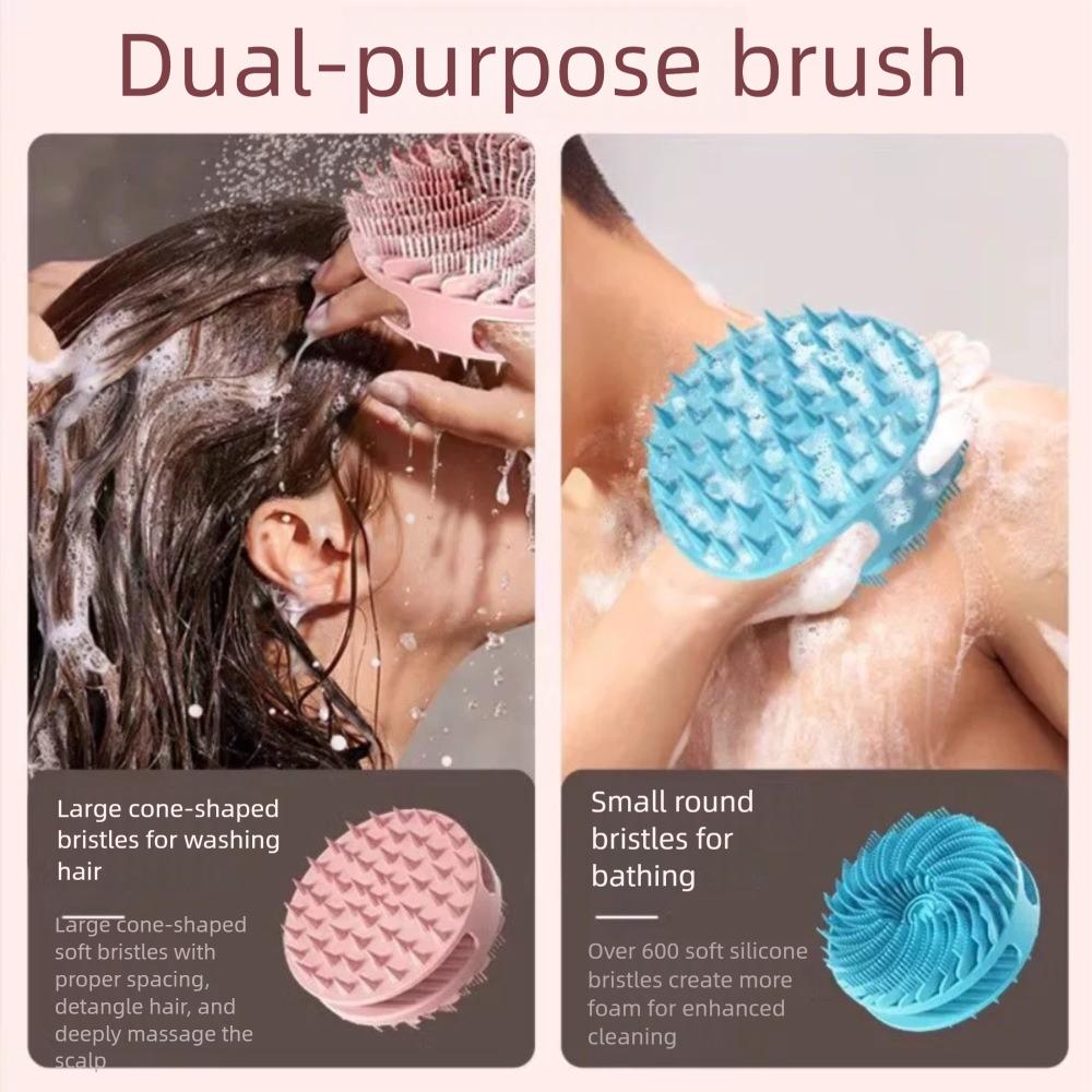 Double-sided Body Shampoo Brush Massage Bath Brush Portable Soft Bristle Shower Brush  Mud Removal
