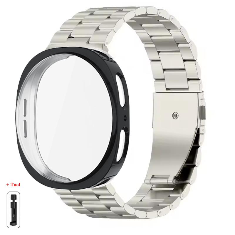 Case+Stainless Steel Strap For Samsung Galaxy Watch 8 44mm 40mm Bracelet+Soft TPU Case Protector For Galaxy Watch 8 44mm Correa