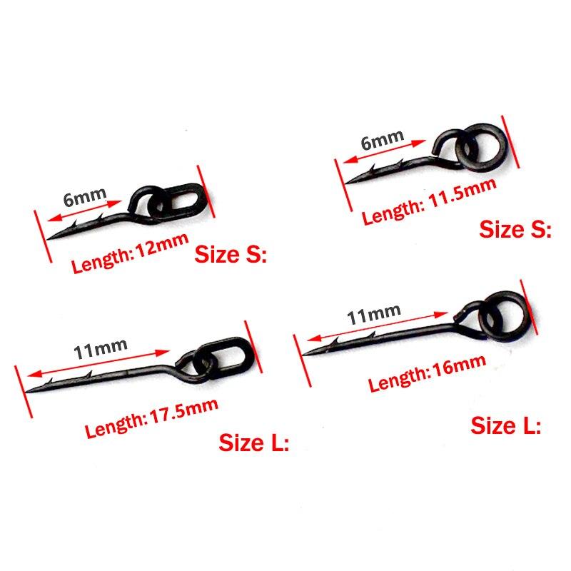 20PCS Metal Bait Spikes Carp Fishing Accessorie Bait Sting Boilies Pin with Ring Corn Ronnie Hair Rig Carp Feeder Tackle