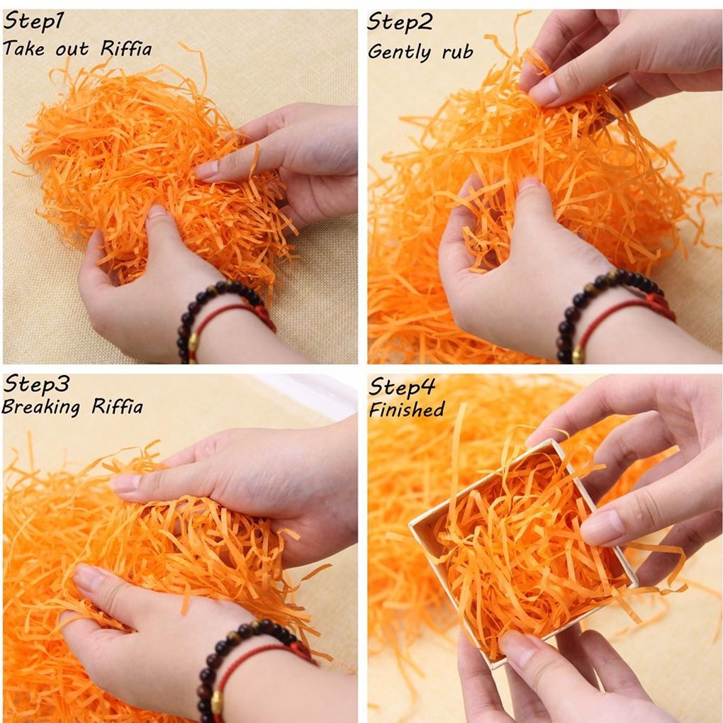 Raffia Grass Recyclable Shredded Paper Stuffing Perfect DIY Confetti Shockproof Filler Packaging Supplies for School Classroom
