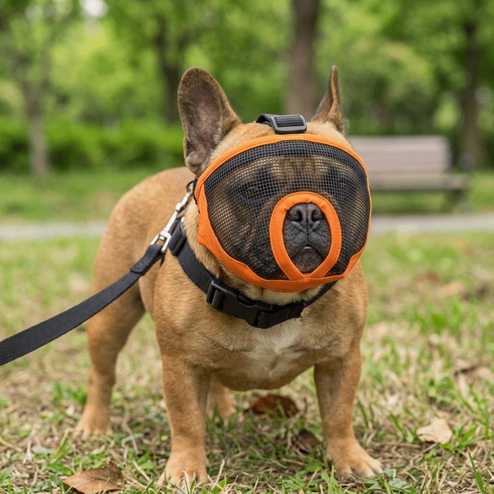 Soft Short Snout Muzzle Breathable Anti Bite Muzzle Durable Flat Face Muzzle  Bite Prevention
