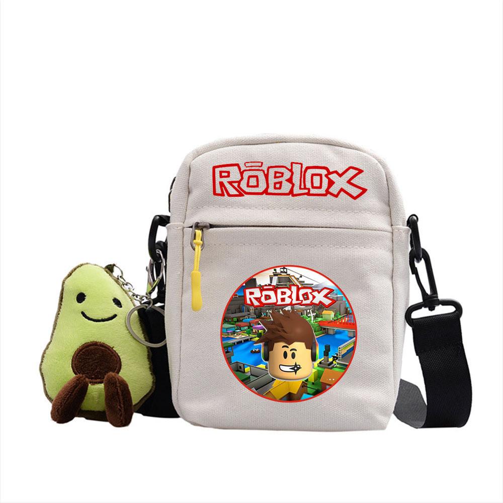 Тканевая сумка через плечо Roblox с принтом персонажа игры и буквой Для повседневных путешествий и школы