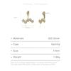 ANDYWEN 925 Sterling Silver 1pair Silver Gold Zircon Star Star Stud Earring Ladies Elegant Luxury Jewelry