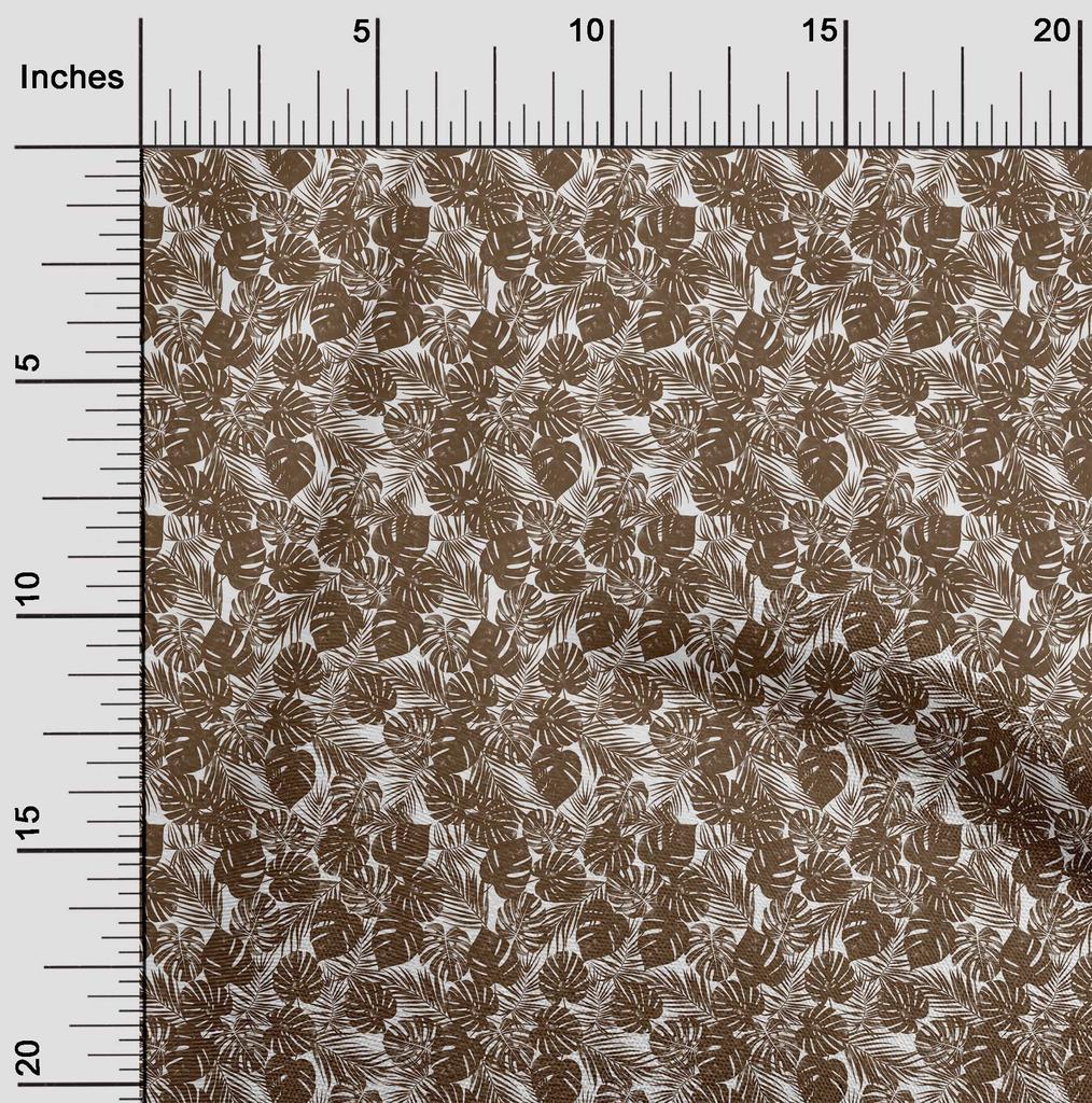 oneOone Cotton Flex Brown Fabric Tropical Fabric For Sewing Printed Craft Fabric By The Yard 40 Inch