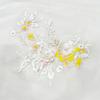 3D Flower Beaded Lace Fabric Applique Embroidery Sewing On Patches For Wedding Evening Dress Clothing Patch Sewing Accessories