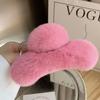 Winter Hair New Fur Faux Claw Elegant Acrylic Hairpins Plush Hair Clip Barrette Crab Headwear For Women Girls Hair Accessories