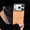 Модный INS Крутой Оранжево-Черный Клетчатый Чехол Для Телефона Для iPhone 17 Promax 16 Pro 15 14 13 Pro Max Plus Продвинутый Минималистичный Чехол