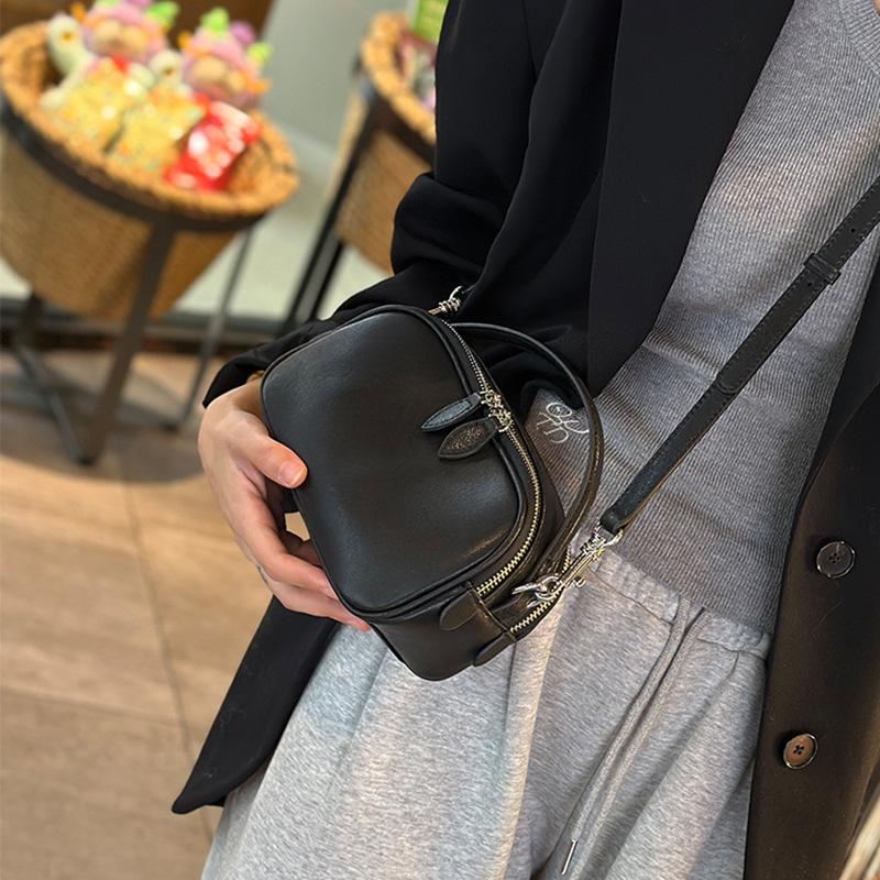 Женская сумка из натуральной кожи, многослойная, вместительная, стильная и простая сумка через плечо с верхним слоем