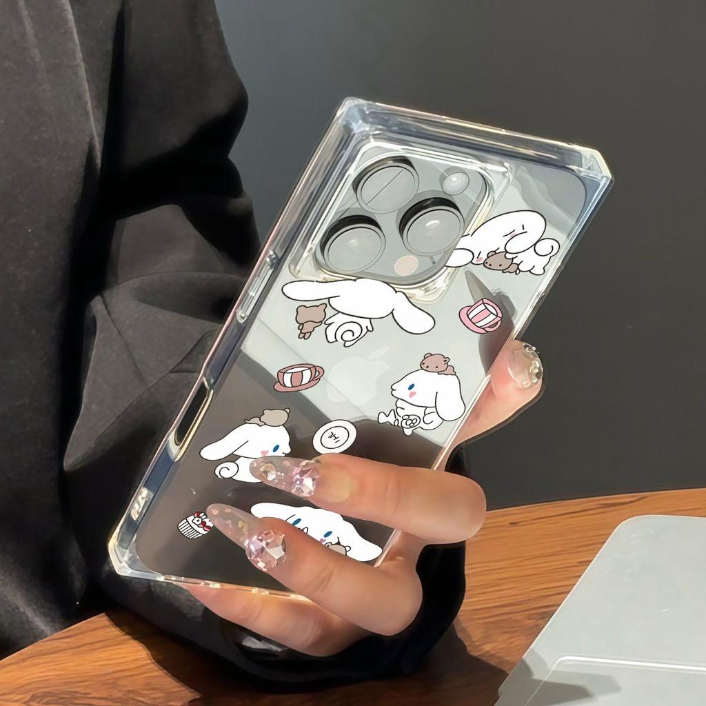 Прозрачный квадратный чехол-накладка для iPhone 14 Pro Max 12 15 Plus 13 16 ProMax 11, защита от окисления, с рисунком собаки с большими ушами