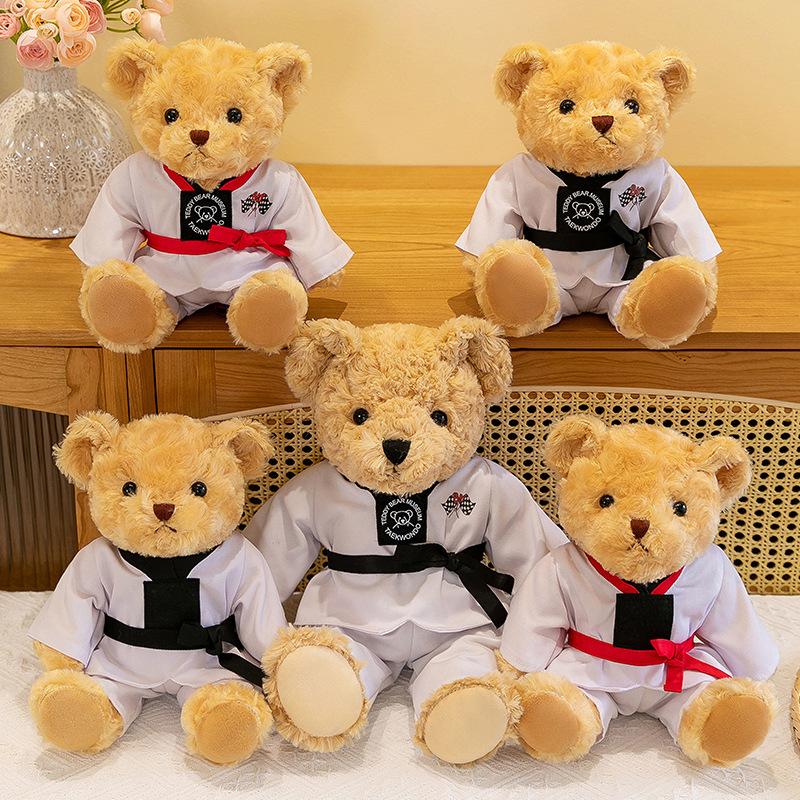 Плюшевая игрушка медведь тхэквондо, кукла мишка, креативная кукла для переодевания, подарок для игрового автомата