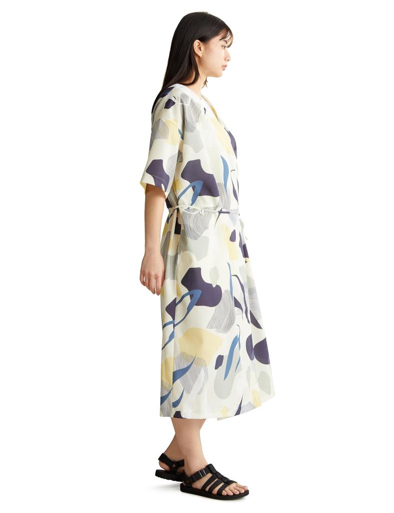 Helly Hansen Women's Short Sleeve Marine Resort Print Dress, Size S/S, HW32425, Beige, Medium