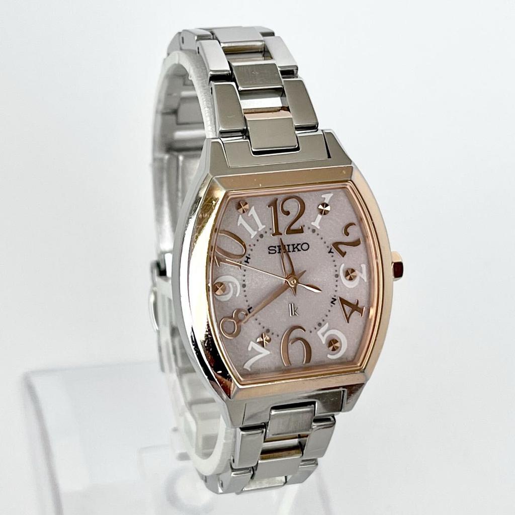 Polished Seiko Lukia Excellent Pink Silver Gold s2377 [Working Condition] Ladies' Watch, Radio-Controlled Solar, Condition, Dial