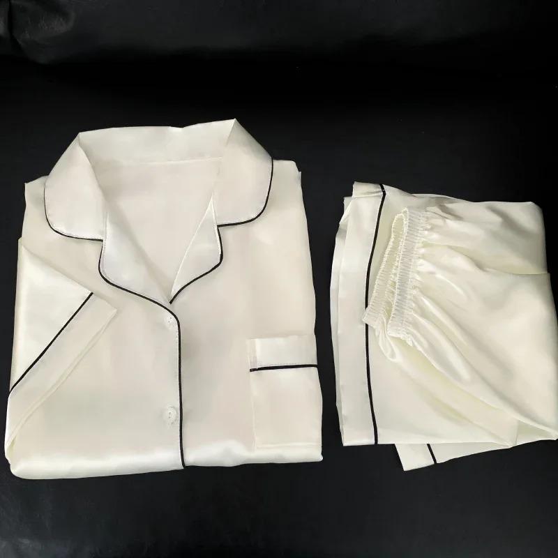 Womens Chic Solid Button Pajama Set Soft Lapel Top Casual Shorts Ultimate Comfort Sleepwear for Relaxing Days Dreamy Nights