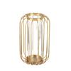 Nordic Lantern Shaped Wrought Iron Vase Glass Iron Tabletop Flower Vase(  Gold)