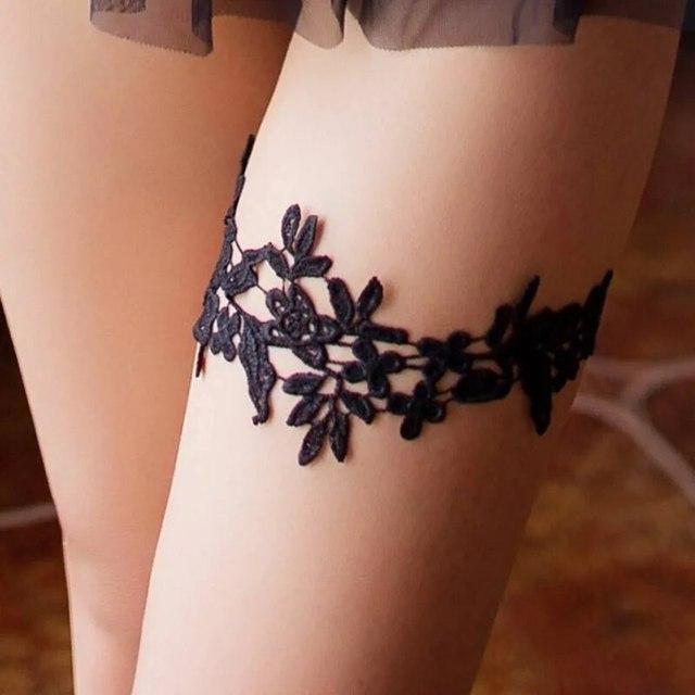 1 Piece of Punk Temperament High-end Sexy Lace Flower Lace Thigh Ring for WOMEN'S Fashionable Body Chain, Vacation Travel Party