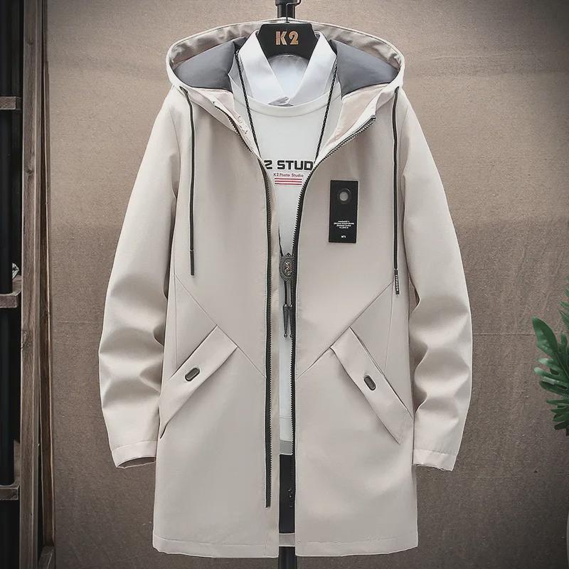 Spring & Autumn Youth Hooded Business Casual Men's Windbreaker Jacket