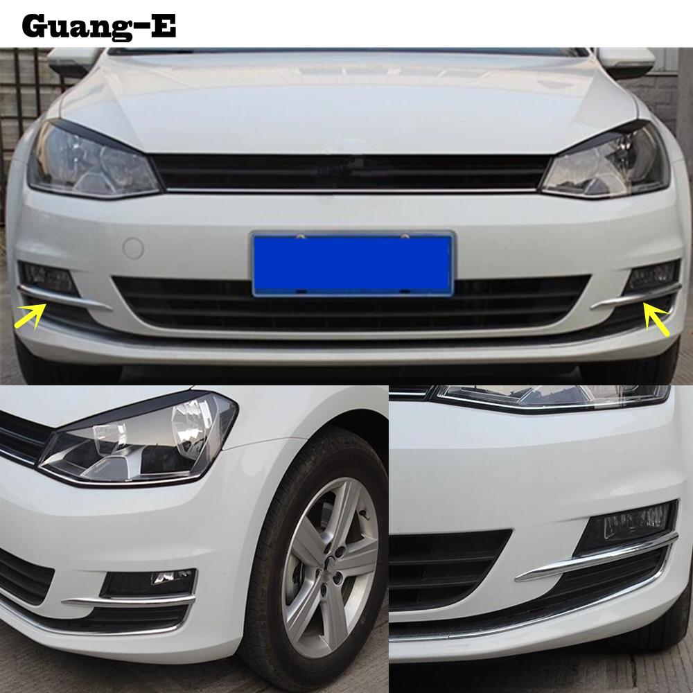 Для Volkswagen VW Golf7 Golf 7 2014 2015 2016 2017 2018 Stick Head Передняя противотуманная фара Рамка лампы Stick ABS Хромированная отделка панели