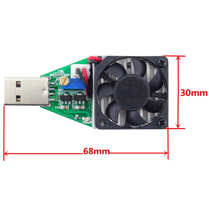 Fan Adjustable Current Module with 15W DC 3V-21V Electronic Test Load resistor USB Interface Battery Discharge Capacity Tester Tool