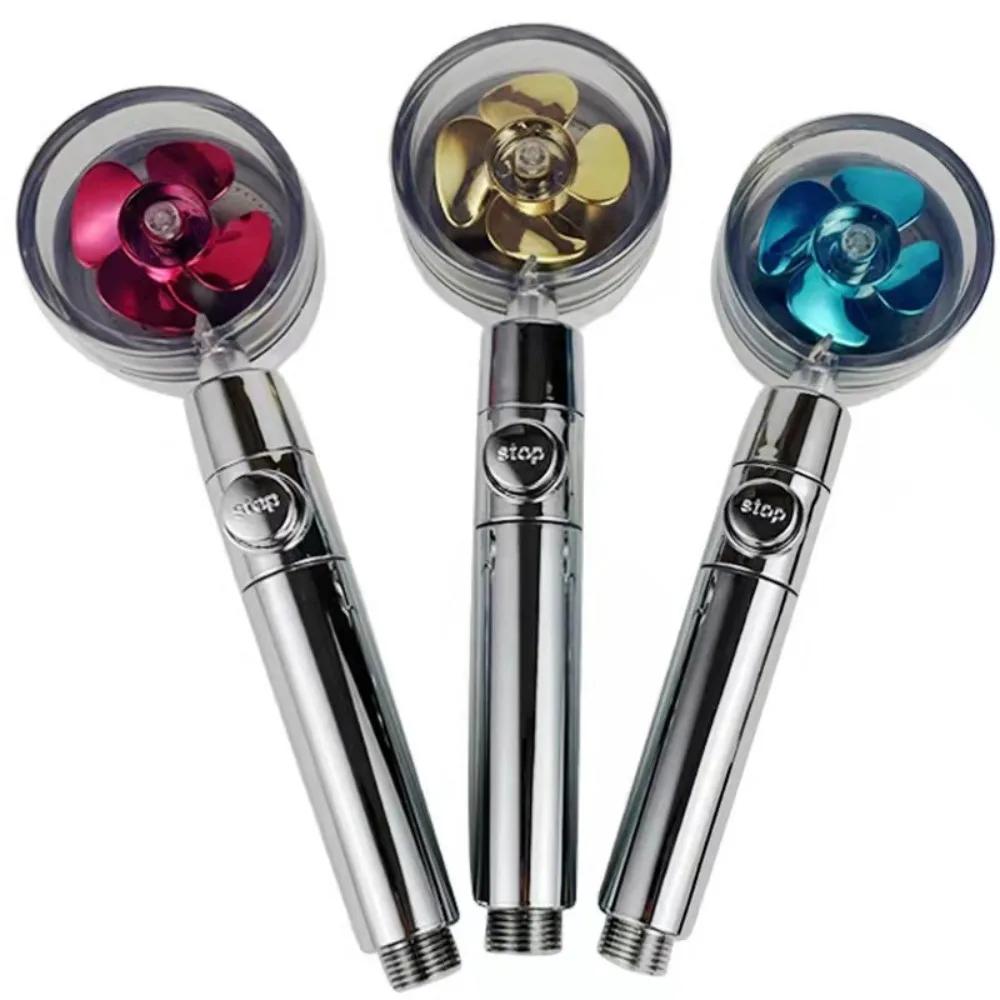 Насадка для душа, экономия воды, поток, вращающийся на 360 градусов, с небольшим вентилятором, ABS, дождевая насадка высокого давления, аксессуары для ванной комнаты