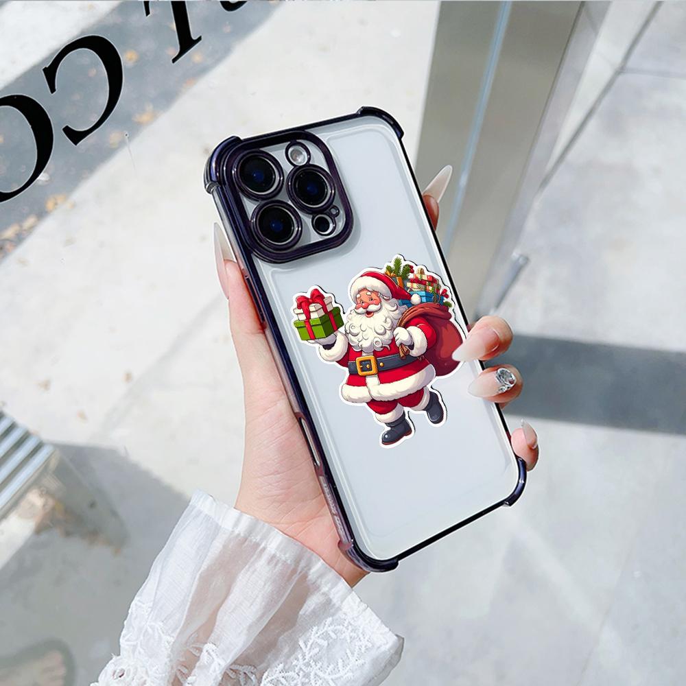 Чехлы для телефонов Ae120 Merry Christmas Santa design из гальванизированного ТПУ для Samsung A54 A12 A14 S23 S24 Ultra A55 A15 S20 S21 FE с четырьмя углами защиты