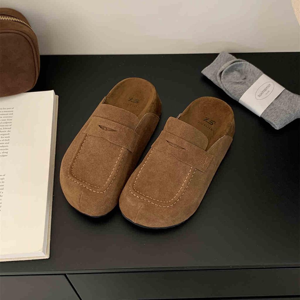 Удобные повседневные полушлепанцы баотоу, лоферы, женские слинбэки, слипоны-мюли для женщин, платформа, новый дизайн 2024, комфорт