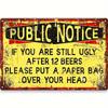 Exclusive Vintage 3D “Beware” Metal Sign - Premium Quality Metal with Eye - Catching 3D Design, Ideal Wall