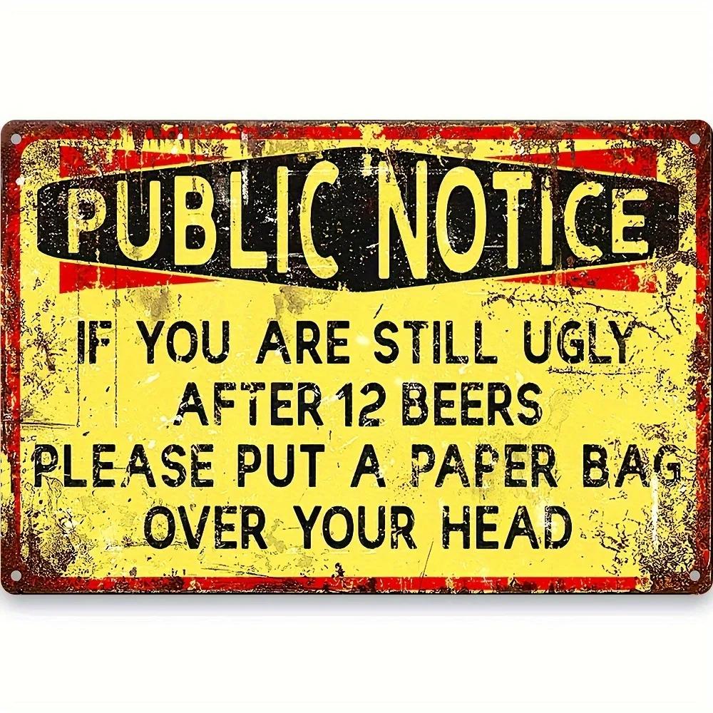 Exclusive Vintage 3D “Beware” Metal Sign - Premium Quality Metal with Eye - Catching 3D Design, Ideal Wall
