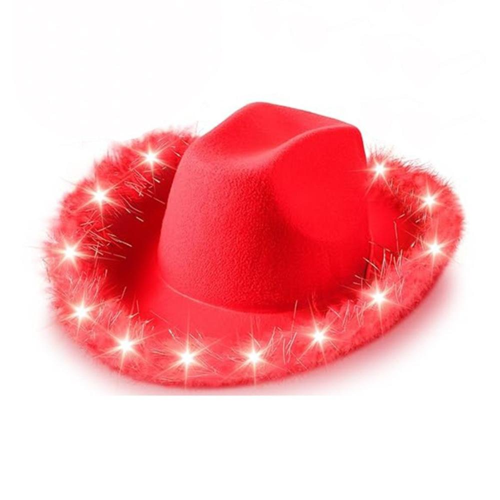 Ethnic Style LED Cowboy Hat Wide Brim Costume Hat Party Supplies Cowgirl Hat  Birthday Party