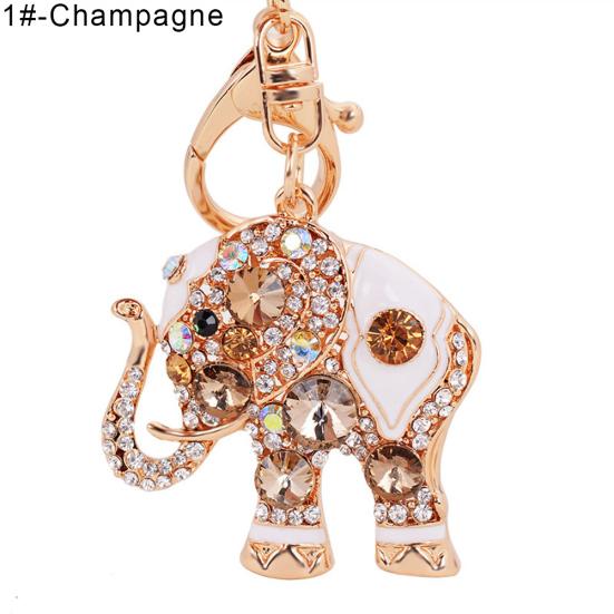 Милый слон красочные стразы для женщин автомобильная сумка брелок для ключей кошелек Шарм