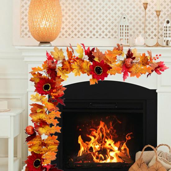 175 см искусственный кленовый лист цветочная гирлянда для дома, сада, дома, улицы, подвесной искусственный плющ, украшение на Хэллоуин, осенний праздник урожая