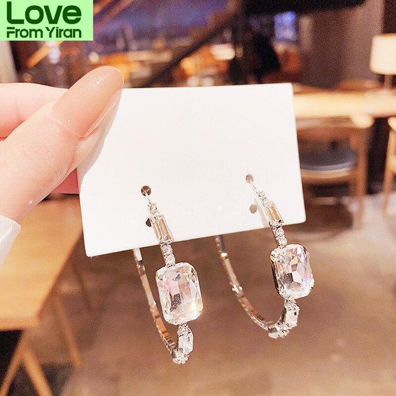 Высококачественные сверкающие круглые серьги-кольца с камнями New Personality Brincos Feminino