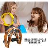 Tambourine, Bells, Musical Instrument, Two-Row Handbell Tambourine, Metal Jingles, Percussion Instrument with Ergonomic Grip