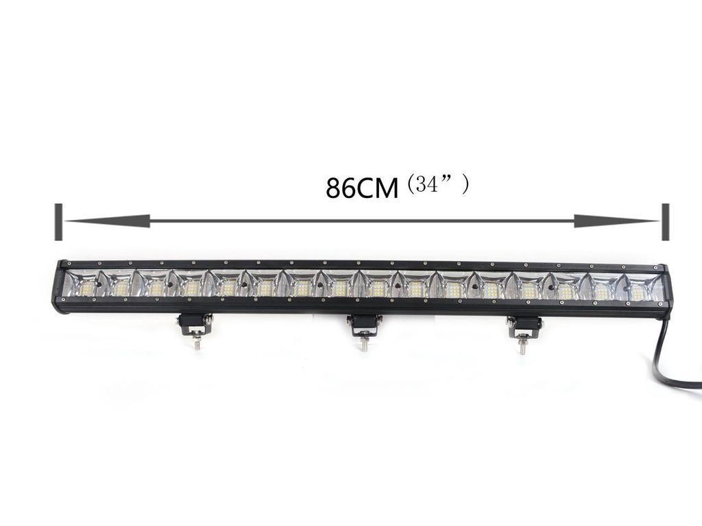 54W Single Row LED Flood Light Bar with Double Holes