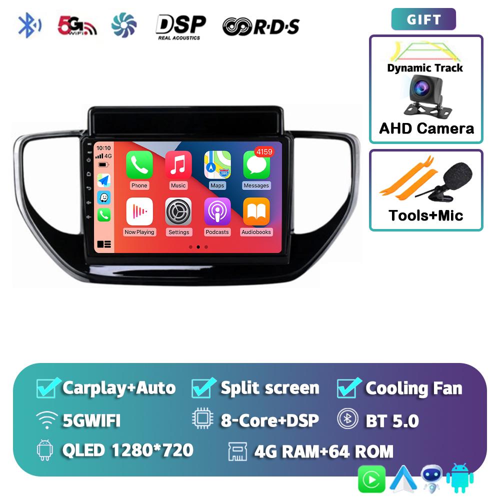 Android 14 CarPlay Auto Car Radio для Hyundai Solaris Accent 2 II 2020 2021 Навигация GPS Мультимедиа Видеоплеер Стерео Аудио